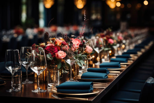 elegant event table and cutlery setting