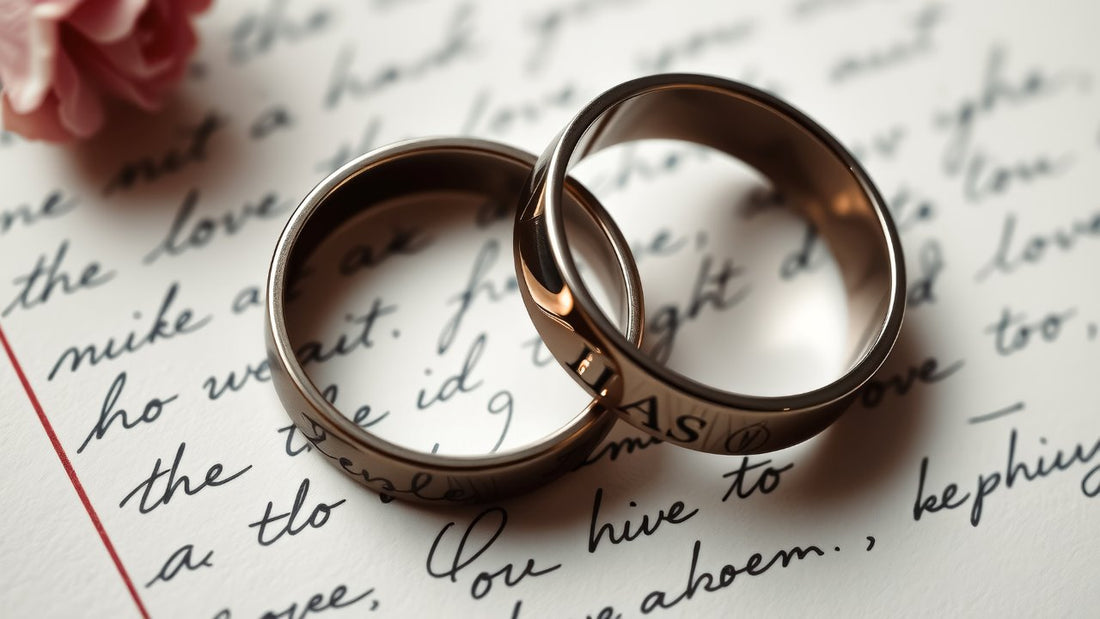 wedding rings on top of hand written letter