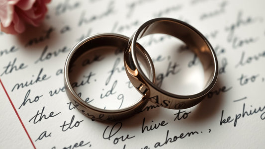 wedding rings on top of hand written letter